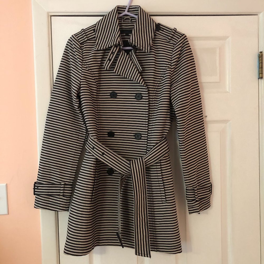 Kenneth Cole New York Striped Trench Coat